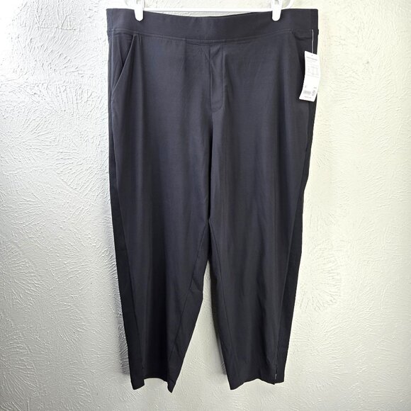 Athleta Brooklyn Ankle Pant Size 20 Black Pull On Athletic Workout Straight Leg - Picture 1 of 13